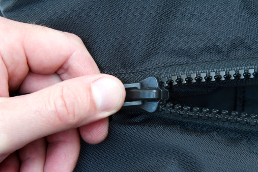 Black heavy duty zip on nylon bag
