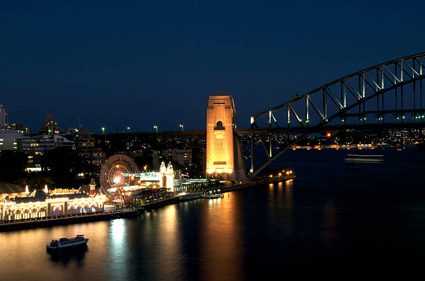 sydney à noite - luna park - fotografias e filmes do acervo