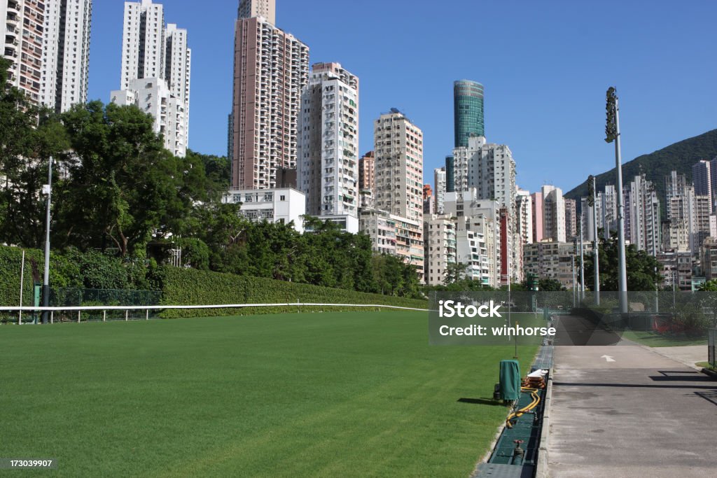 Piste de course de chevaux - Photo de Happy Valley - Hong-Kong libre de droits