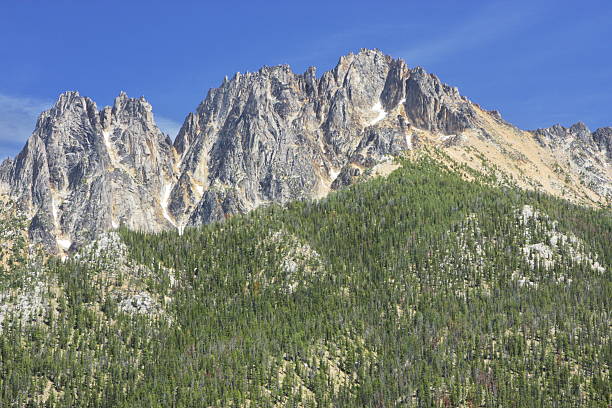 Rugged Washington Pass in North Cascades National Park, a remote wilderness landscape in the state of Washington.  Elevation 5,477 feet.