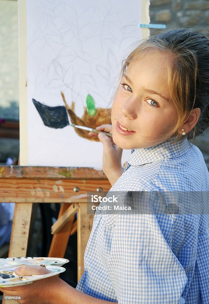 Young painter "Eleven years old painting.See, too:More atPainting Lightbox" 10-11 Years Stock Photo