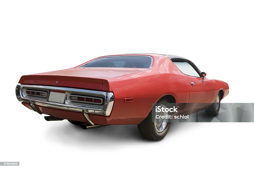 Dodge Charger - 1972 An all original Dodge Charger from 1972.  Clipping path on vehicle. Rear View Stock Photo