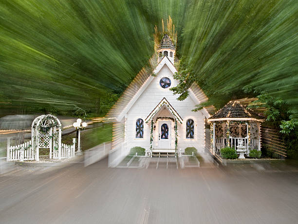 chapel of love " - wedding gatlinburg outdoors night stock-fotos und bilder