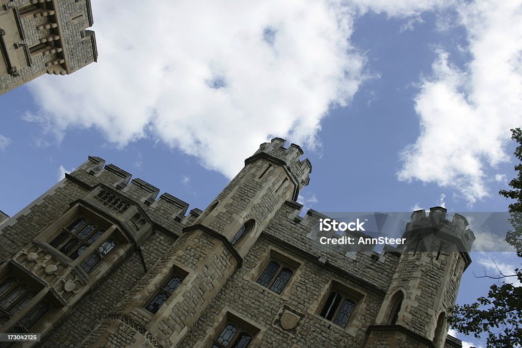 Tower of London Historic Tower of London on a summers day with blue sky and floaty white clouds Architecture Stock Photo