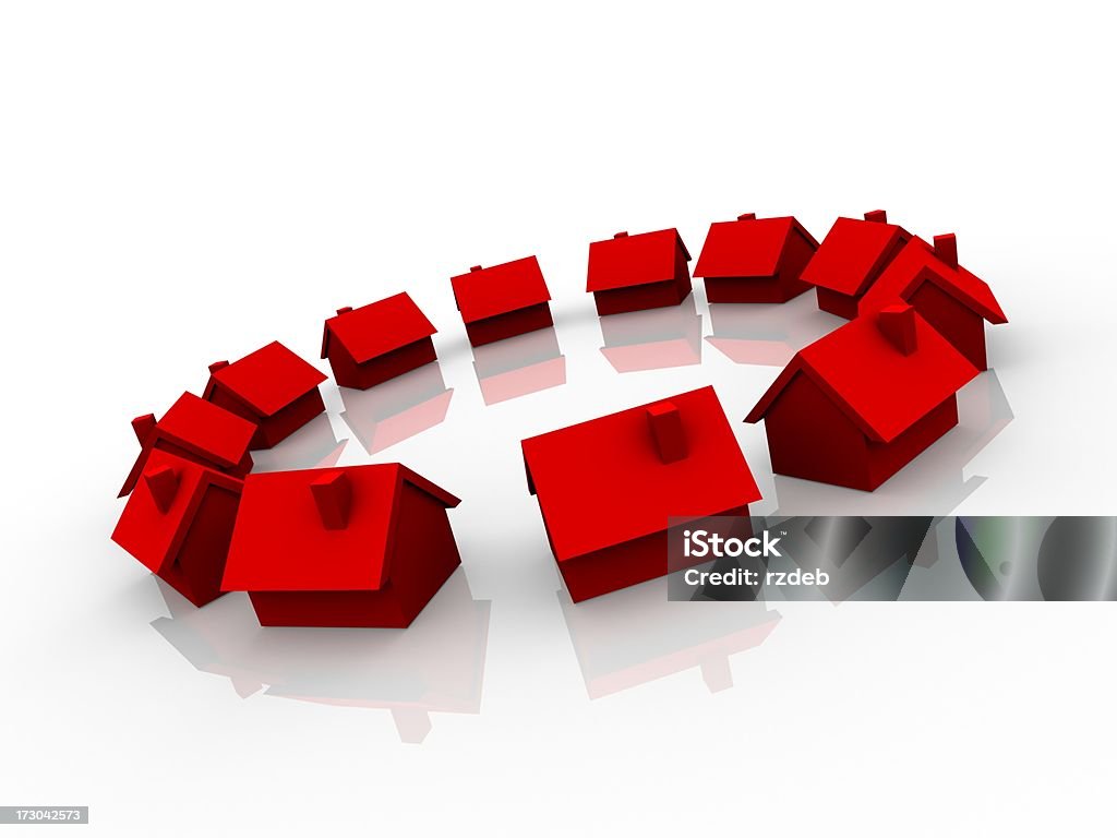 Красный Дом Circle - Стоковые фото Абстрактный роялти-фри