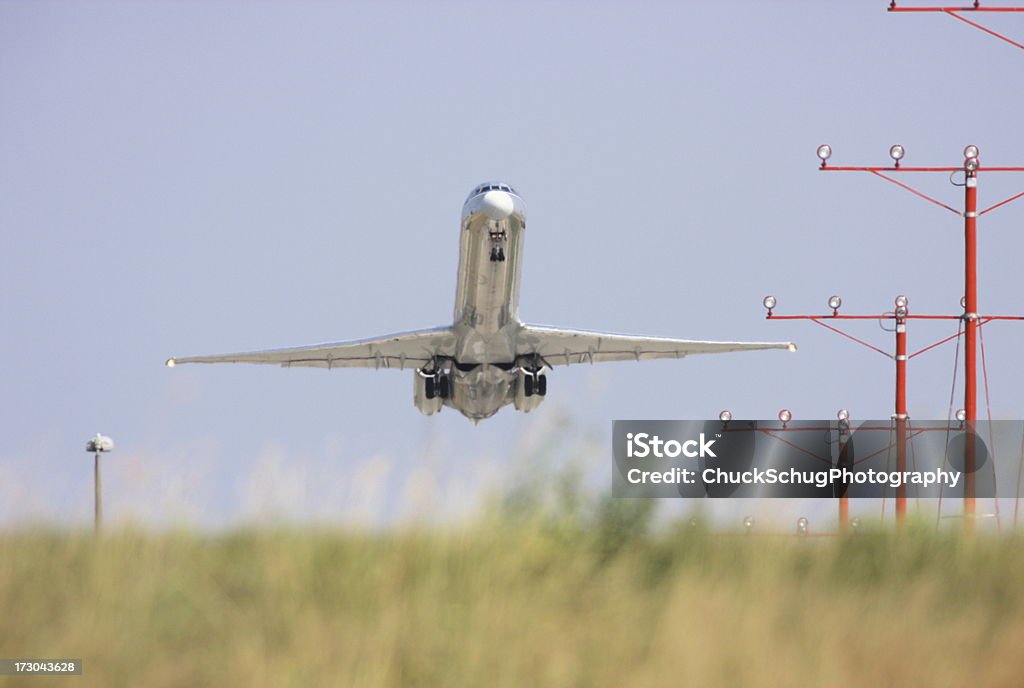 Jet avión aterrizaje luces - Foto de stock de Acercarse libre de derechos