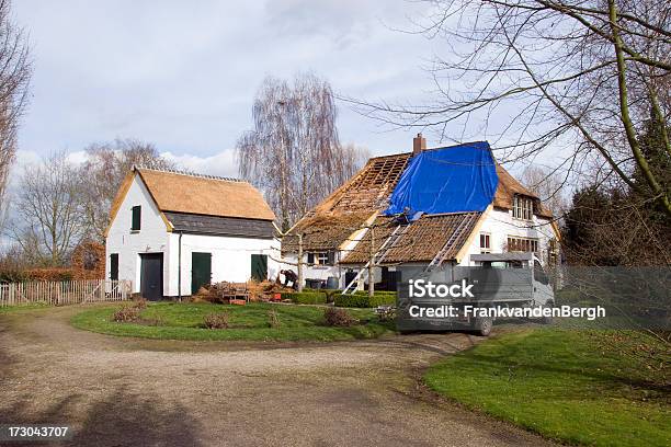 Telhado De Palha - Fotografias de stock e mais imagens de Casa de Campo - Casa - Casa de Campo - Casa, Pessoa que Constrói Telhados, Reparar