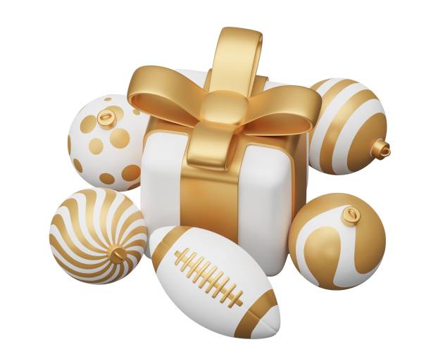 istock rugby ball christmas gift. 3d render illustration isolated on white background 1730464659