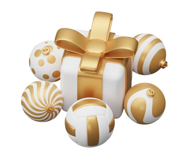istock volleyball ball christmas gift. 3d render illustration isolated on white background 1730465192