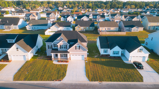 Franklin, Tennessee-June 29, 2016:  New traditionally styled homes in Westhaven, an upscale planned community in Franklin, Tennessee.