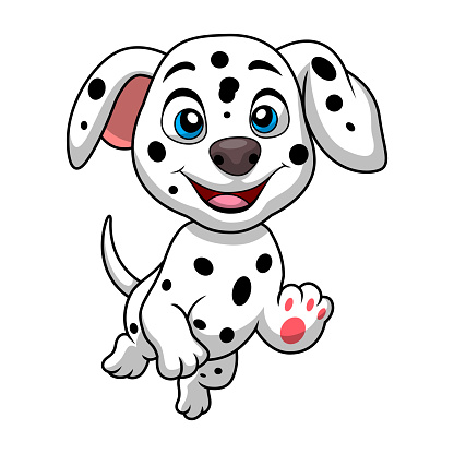 Vector illustration of Cute dalmatian dog cartoon on white background