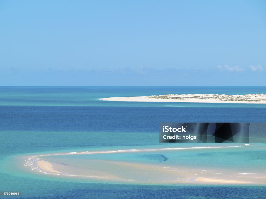 Bazaruto Archipelago high angle view over some islands in the Bazaruto Archipelago near Vilankulo in Mozambique Bazaruto Stock Photo