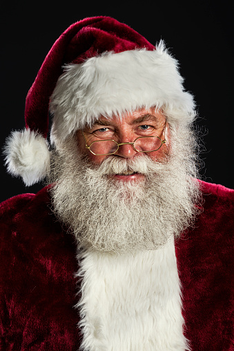 Santa Claus on a black background.