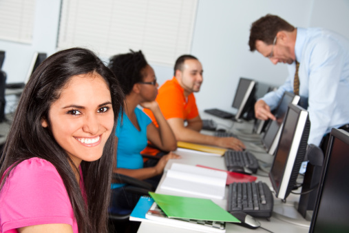 Computer Networking Instructor Young Adults In Computer Lab With Instructor College Students Training ...