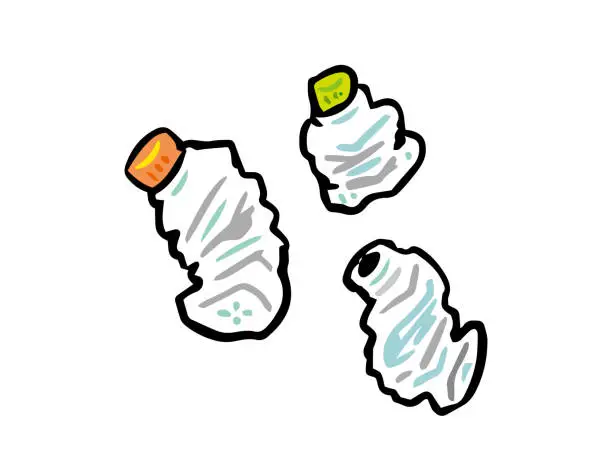 Vector illustration of 3 types of squishy PET bottles