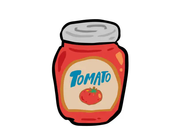 Vector illustration of Illustration of a jar of tomatoes