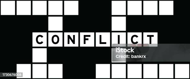 Alphabet Letter In Word Conflict On Crossword Puzzle Background Stock Alphabet Letter In Word Conflict On Crossword Puzzle Background Stock