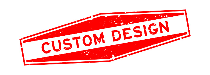 Grunge red custom design word hexagon rubber seal stamp on white background