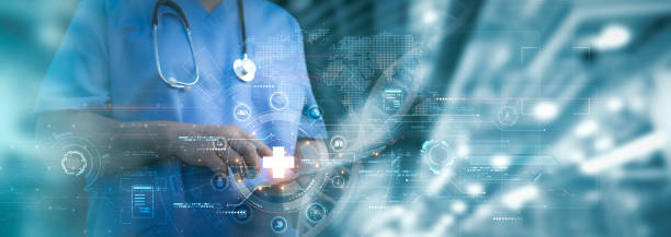 istock Medical worker touch virtual global healthcare network connection.Virus pandemic develop people awareness and spread attention on their healthcare in global.Medical technology futuristic concept. 1730817525