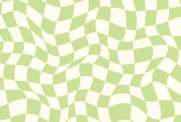 Vector illustration of warped checkerboard vector background for banners, cards, flyers, social media wallpapers, etc.