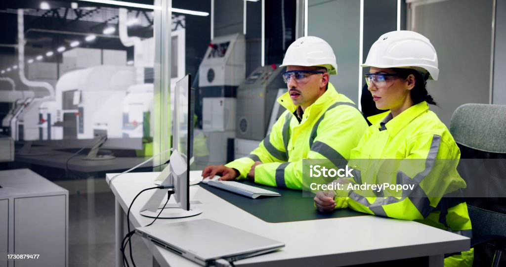 Engineer Operators Using Scada System Stock Photo - Download Image Now ...