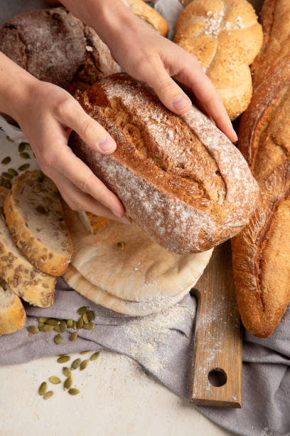 istock Freshly baked delicious bread, healthy eating concept. 1730888517