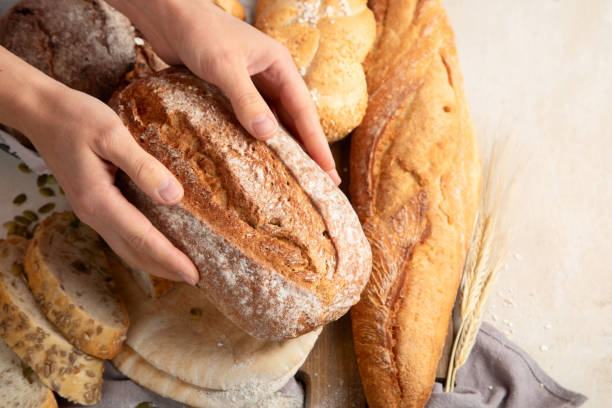 istock Freshly baked delicious bread, healthy eating concept. 1730898396