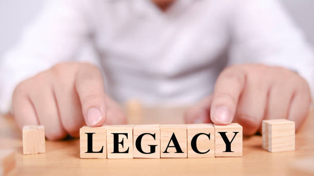 Legacy, text words typography written with wooden letter, life and business motivational inspirational stock photo