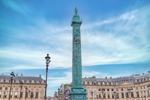 Paris, the beautiful place Vendome in the center, with the column