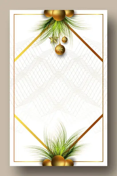 Vector illustration of Christmas frame background.