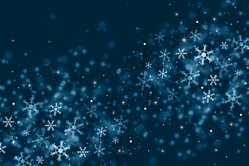 Christmas background design of snowflake and bokeh with light effect vector illustration