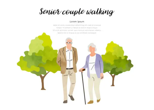 Vector illustration of Vector illustration material: senior couple