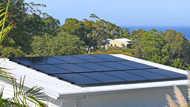 istock Solar panels on a house roof 1730957068