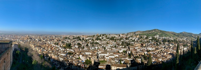 Beautiful View of Granada from Alhambra Palace, Spain