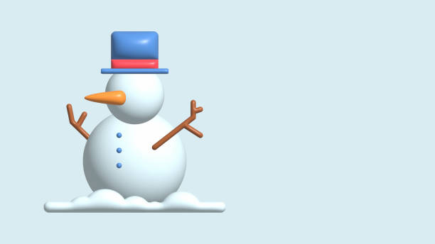istock 3d illustration banner of snowman on soft blue background 1731037006