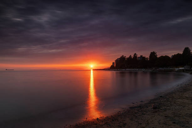 Beautiful sunset with magical colors, West Vancouver, BC, Canada