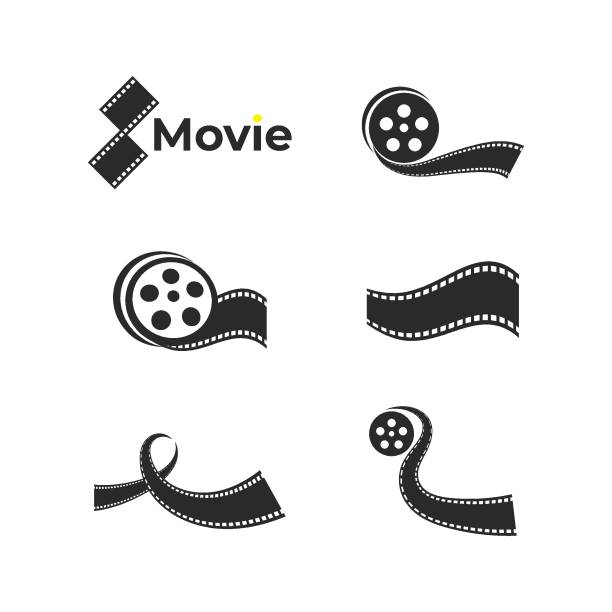 illustrations, cliparts, dessins animés et icônes de icône du logo de pellicule - bobine