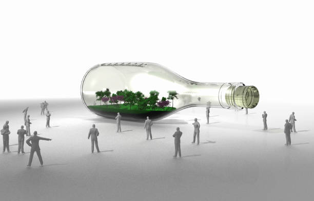 Save the nature concept design. Challenging green and curious people. / You can see the animation movie of this image from my iStock video portfolio. Video number: 1725485835