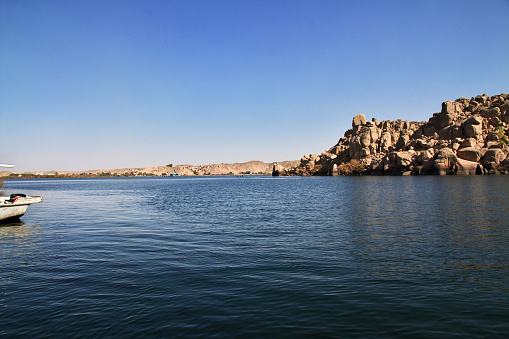 The view on Nile river, Island of Philae, Egypt