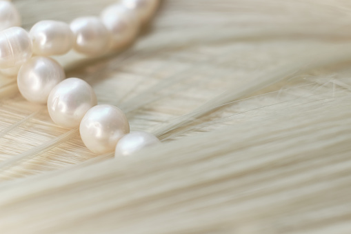 Pearls in Beauty: The Timeless Elegance of Combining Lustrous Pearls with Silken Hair for Glamour.