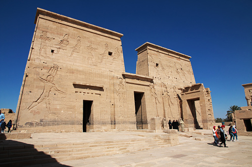 Columns in the ruins of Luxor (Thebes) Temple, Egypt