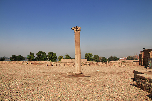 Columns inside the Dendera's temple