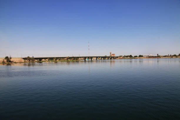 le pont sur le nil près de louxor, en égypte - lake nasser photos et images de collection