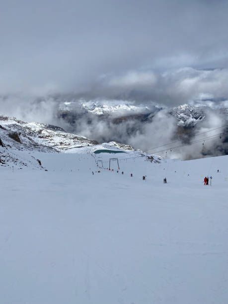 istock Ski slope at Soelden glacier, Austria in autumn 1731164284