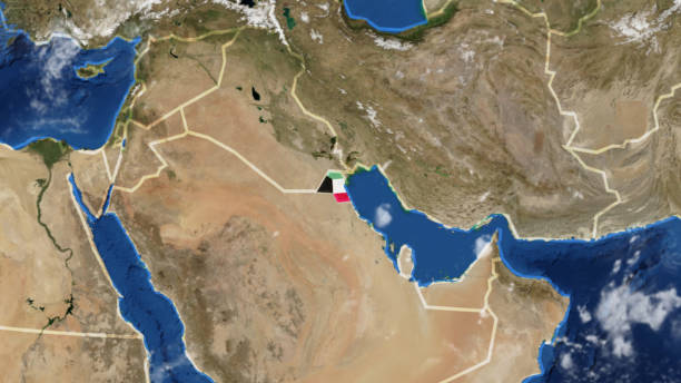 istock Flag-Adorned Map of Kuwait 1731167141