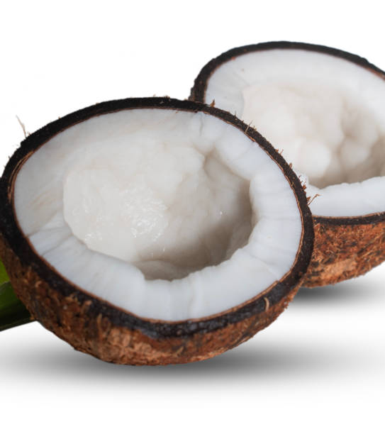 istock Coconut fruit with cut in half isolated on white background 1731210433