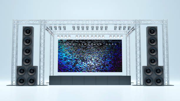 istock 3D rendering of event stage with truss construction, light and sound system for presentations, All event stage design 1731242814