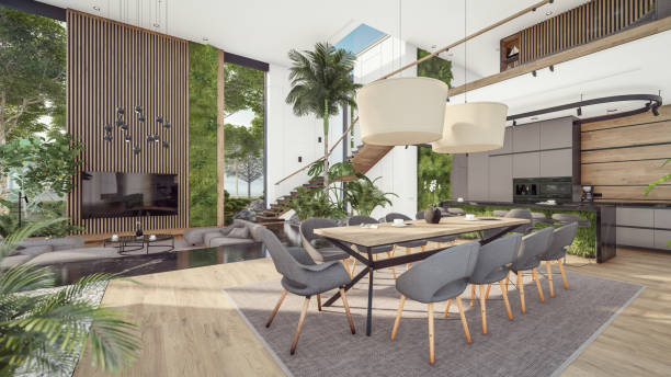 istock 3d rendering of expensive cozy interior with green walls in night 1731260302