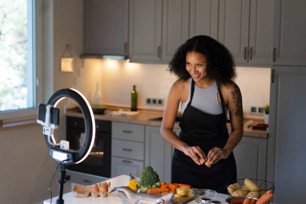 istock Female influencer during a live streaming cookery event 1731261972