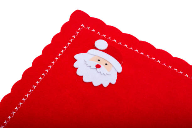 red christmas napkin isolated on white background